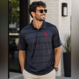 Antigua Oklahoma Sooners OU Polo Shirt XXXL Gray Striped Embroidered NWT